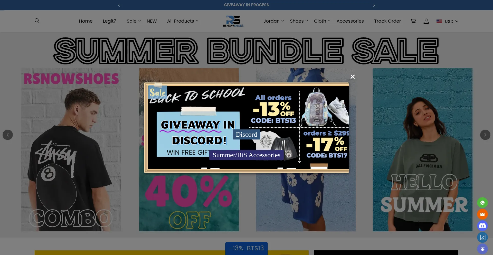 Website screenshot of Rsnowshoes.com