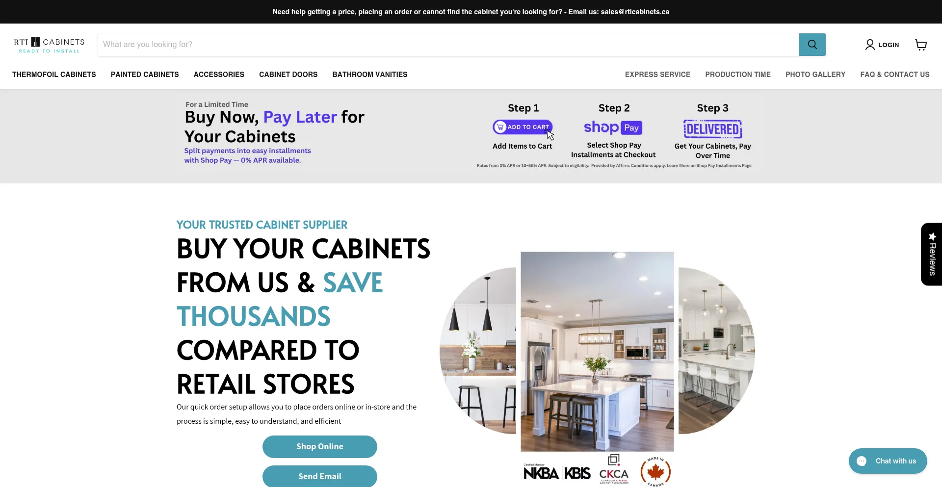 Rticabinets.ca Screenshot