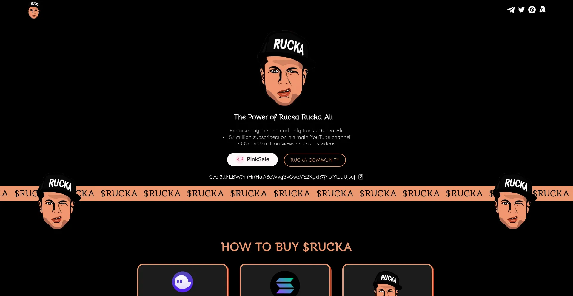 Website screenshot of Ruckacoin.xyz
