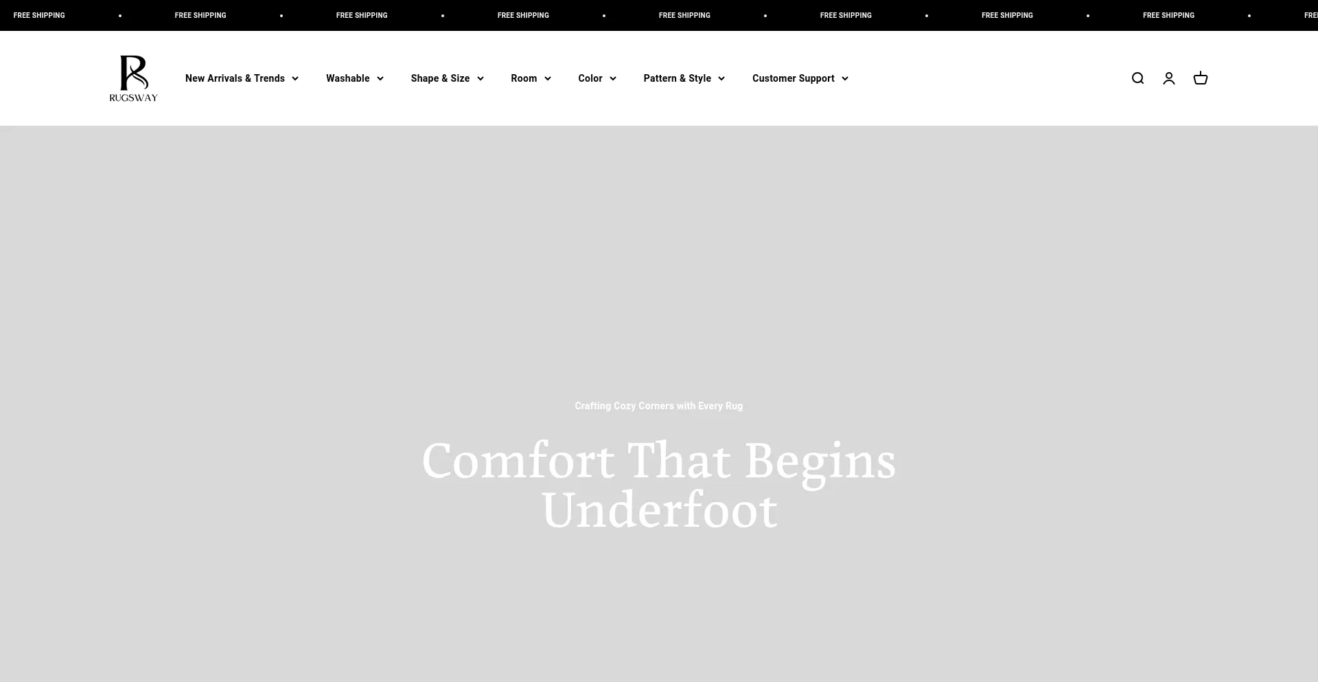 Website screenshot of Rugsway.com