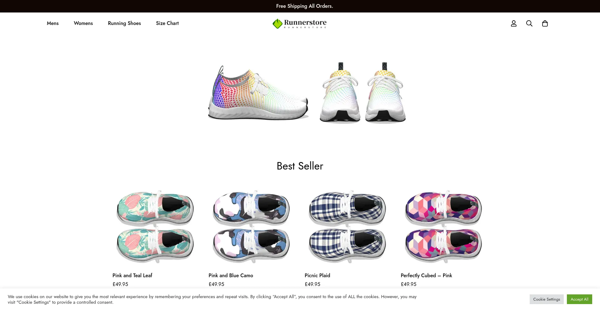 Website screenshot of Runnerstore.co