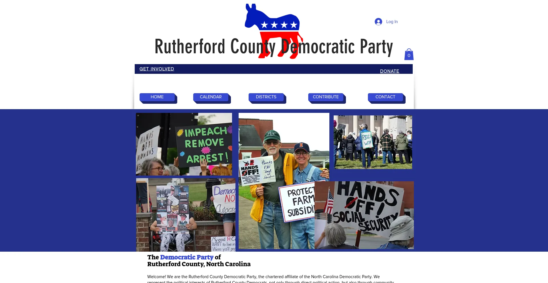 Website screenshot of Rutherfordncdems.com