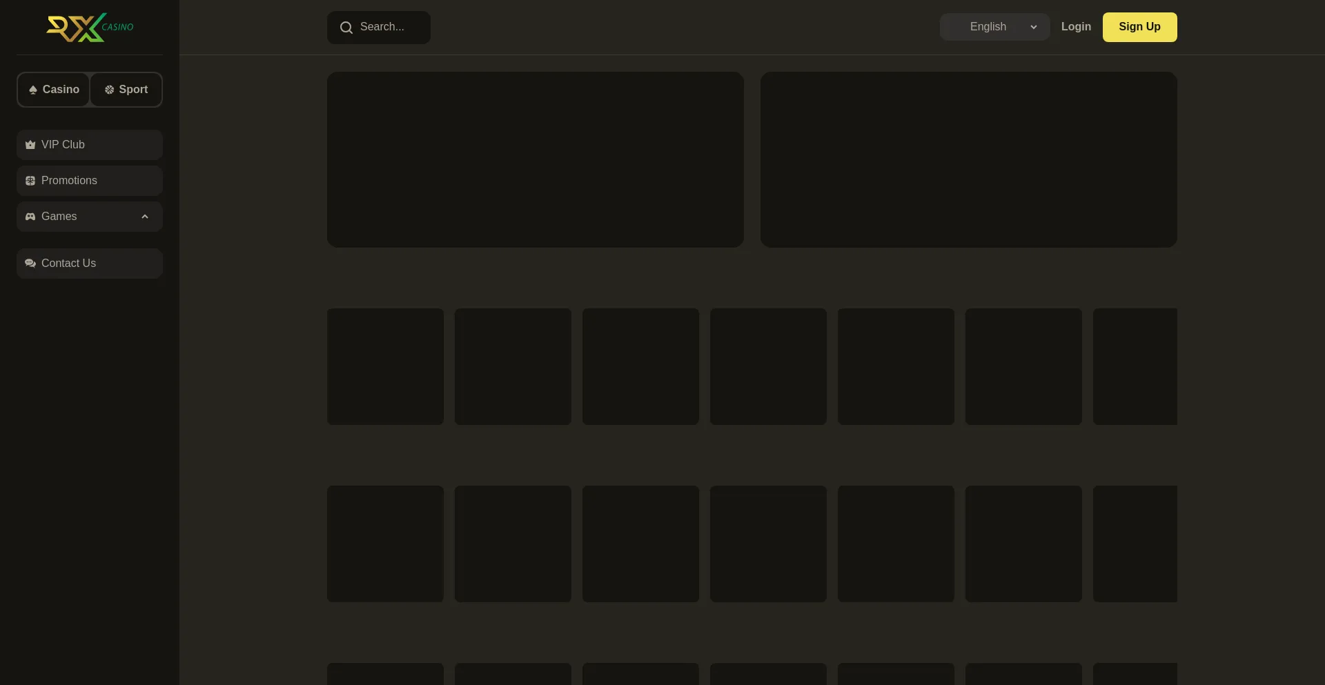 Website screenshot of Rx.games