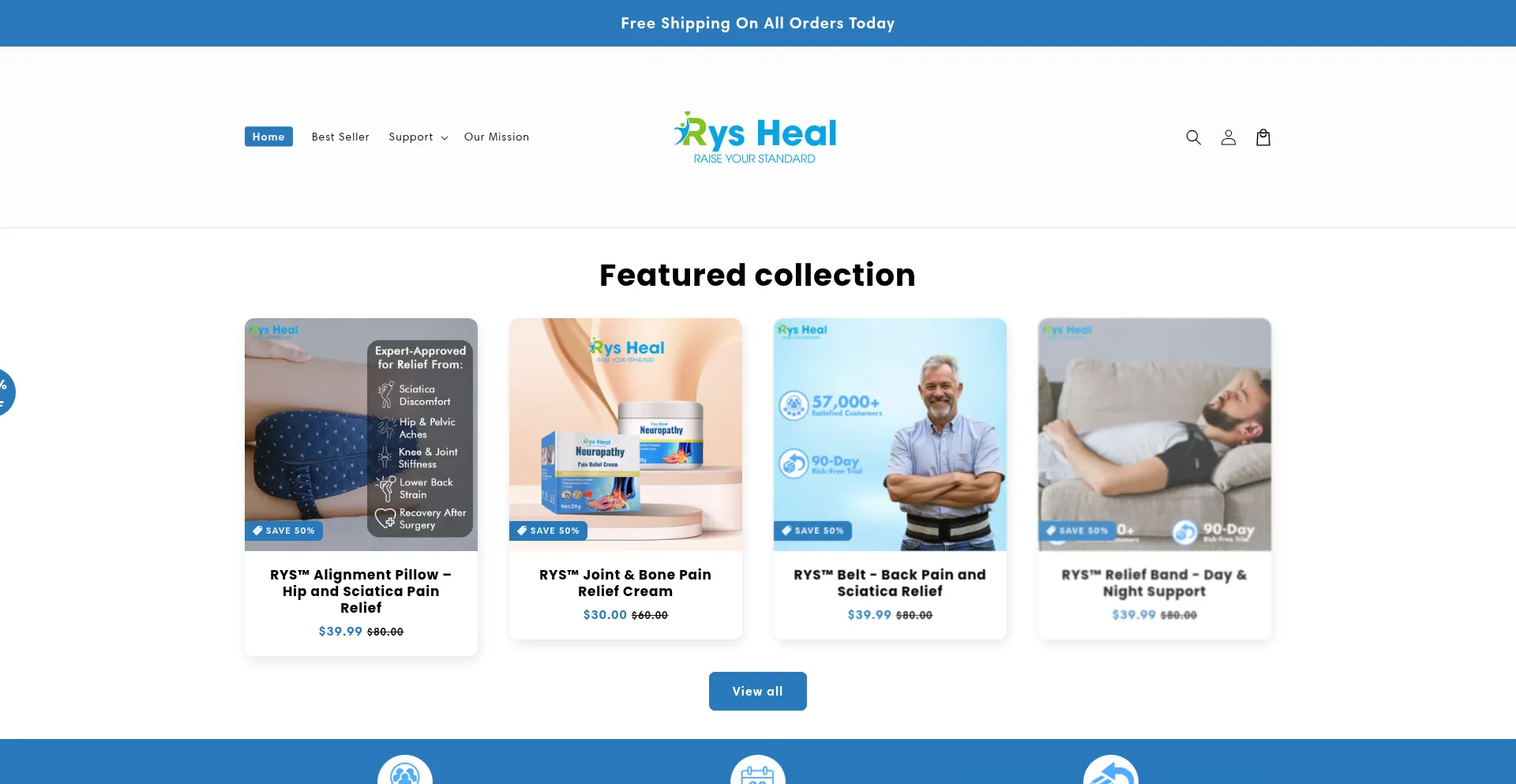 Website screenshot of Rysheal.com