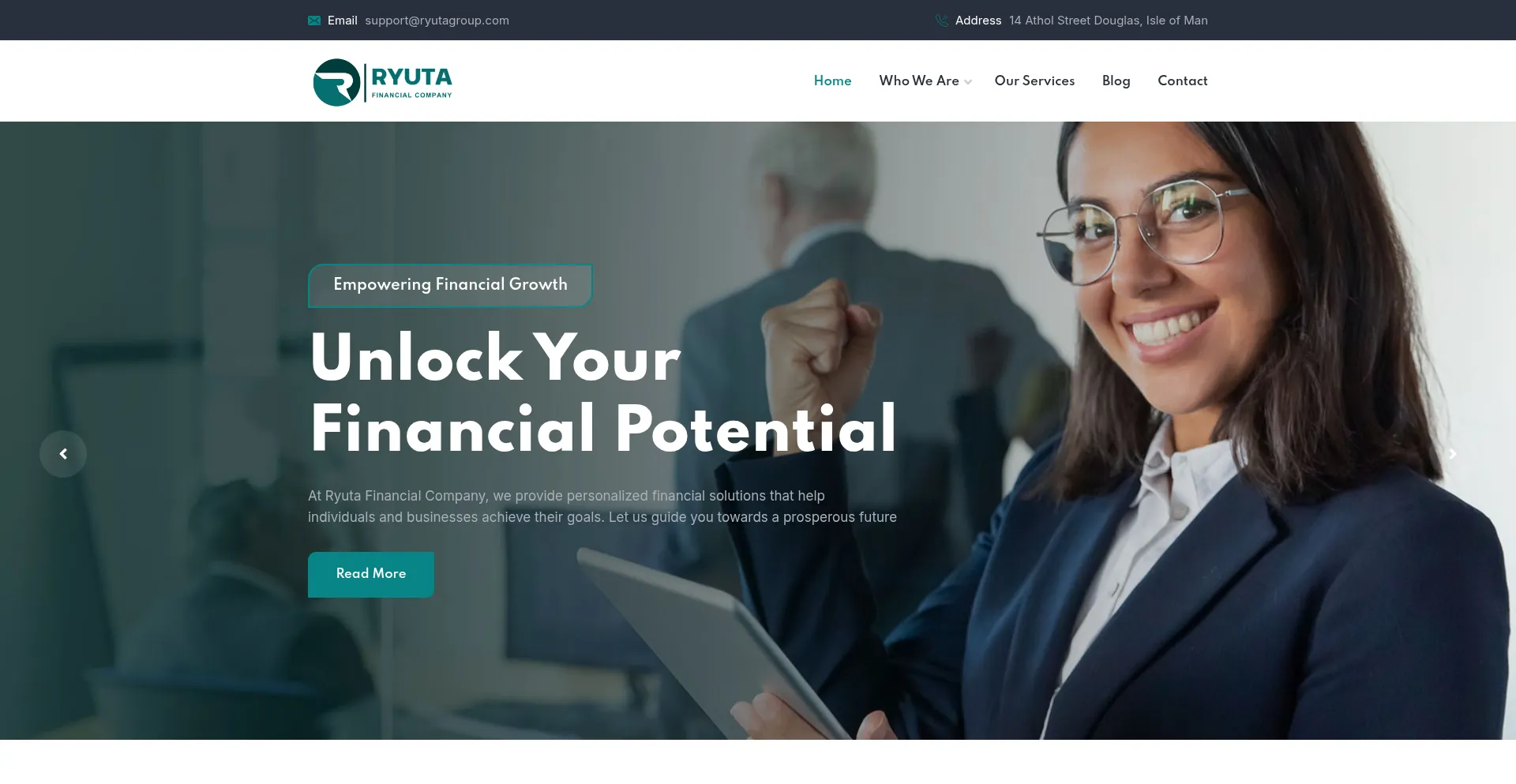 Website screenshot of Ryutagroup.com