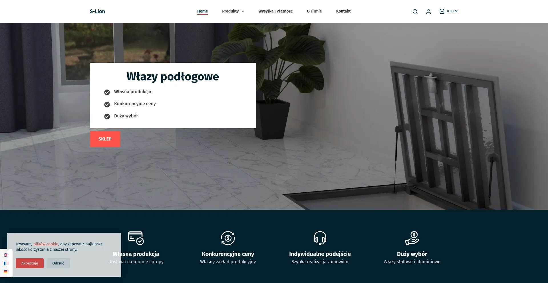 Website screenshot of S-lion.eu