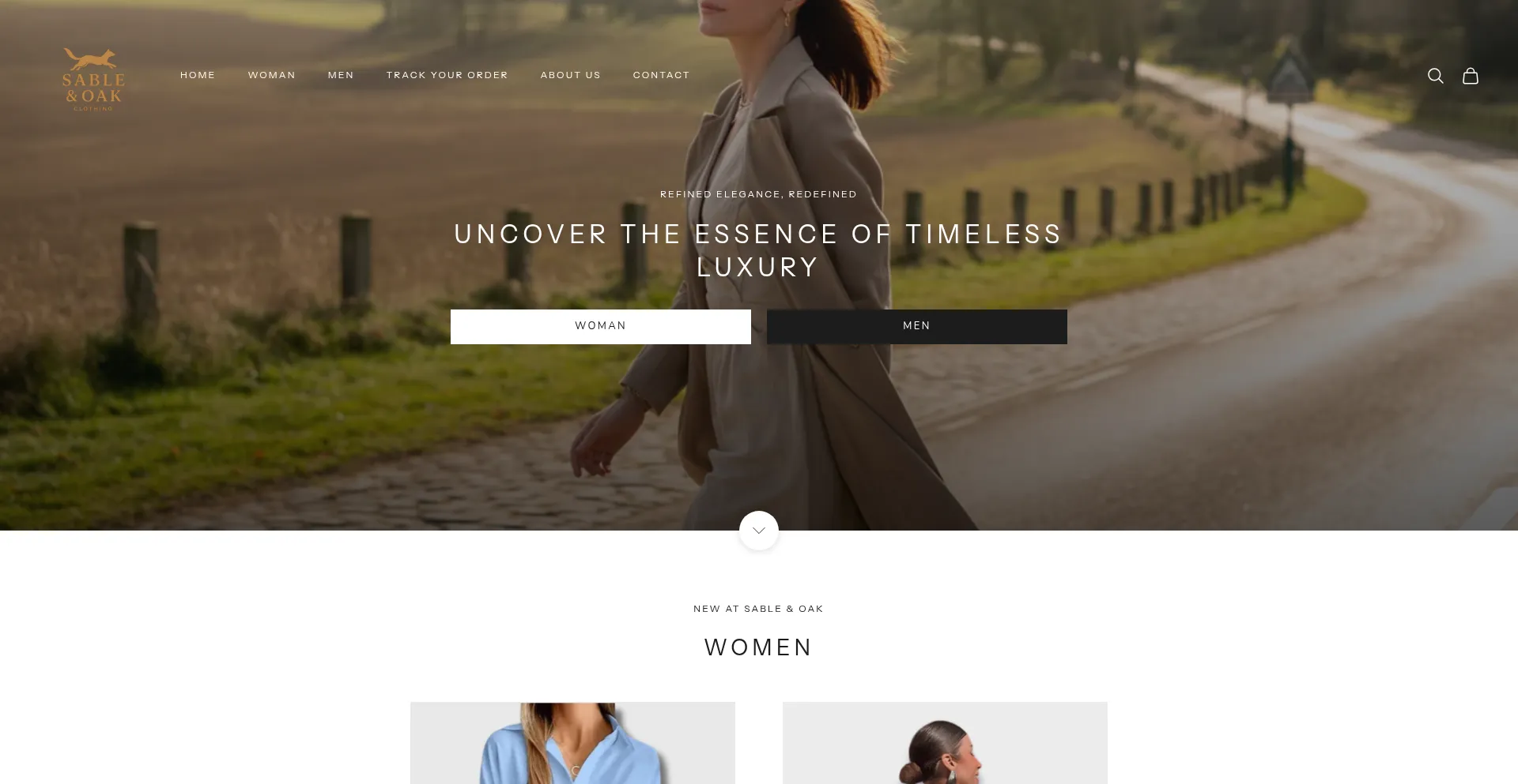 Website screenshot of Sable-oak.com