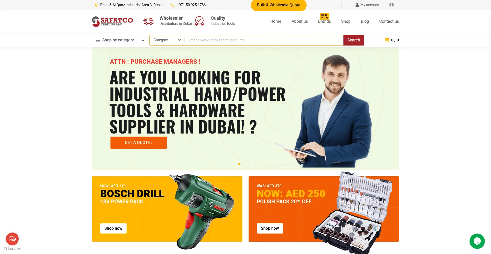 Website screenshot of Safatcotrading.com