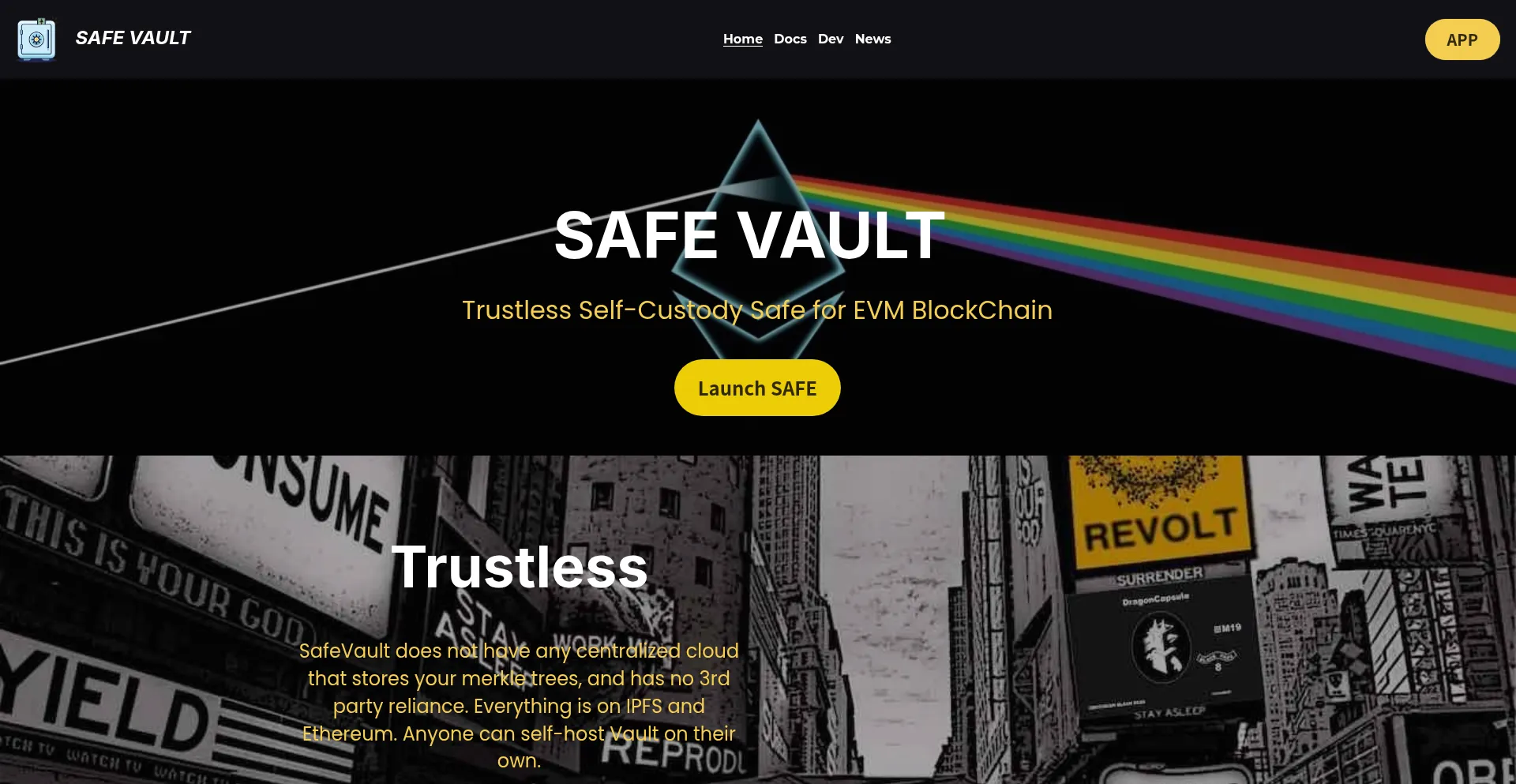 Website screenshot of Safe.io