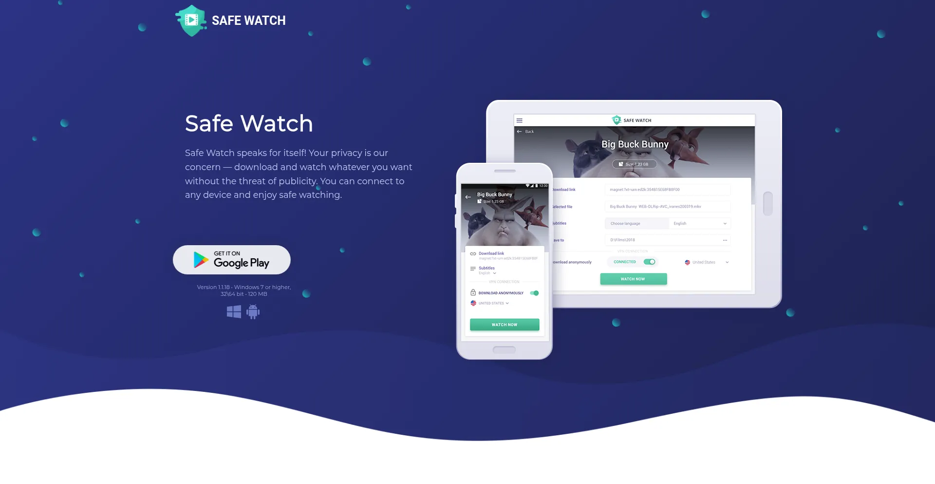 Website screenshot of Safe-watch.net