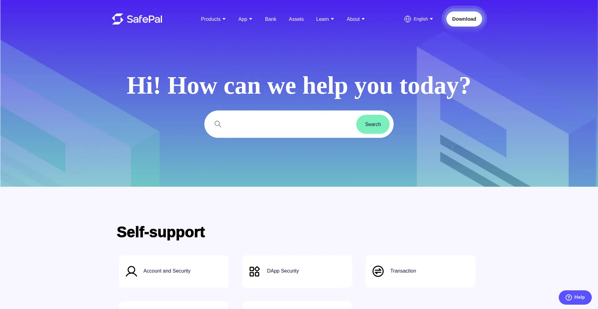 Website screenshot of Safepalsupport.zendesk.com