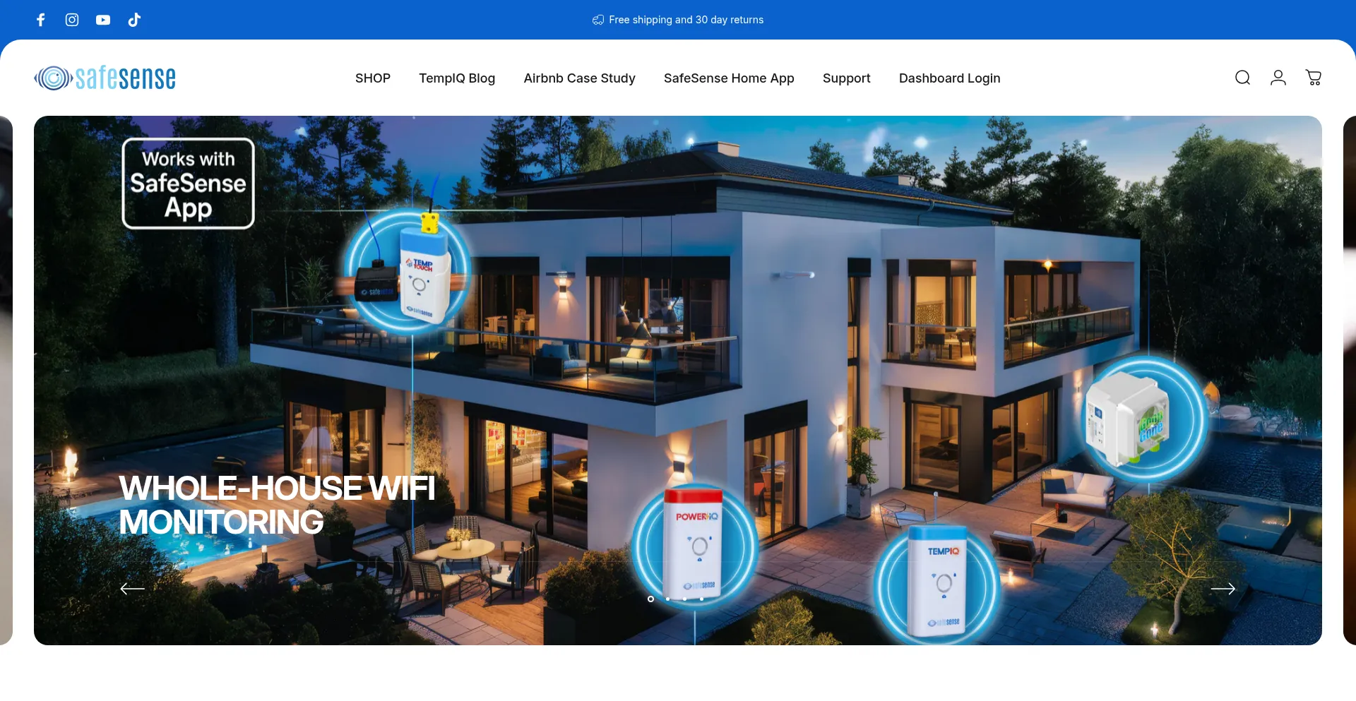 Website screenshot of Safesensepro.com