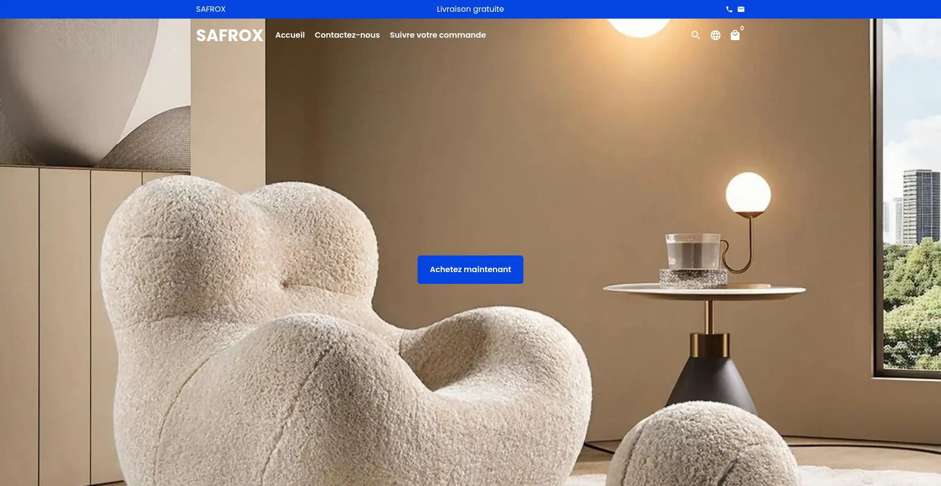 Website screenshot of Safrox.com