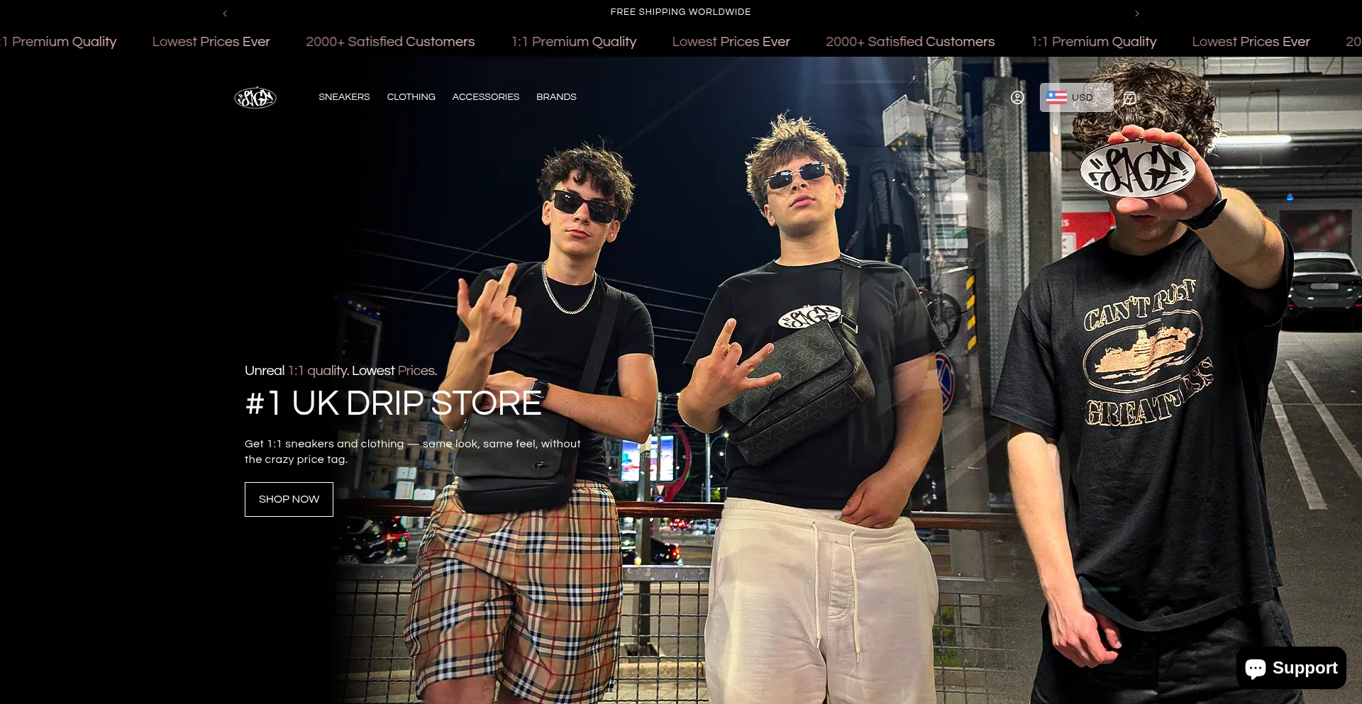 Website screenshot of Sageclothing.store