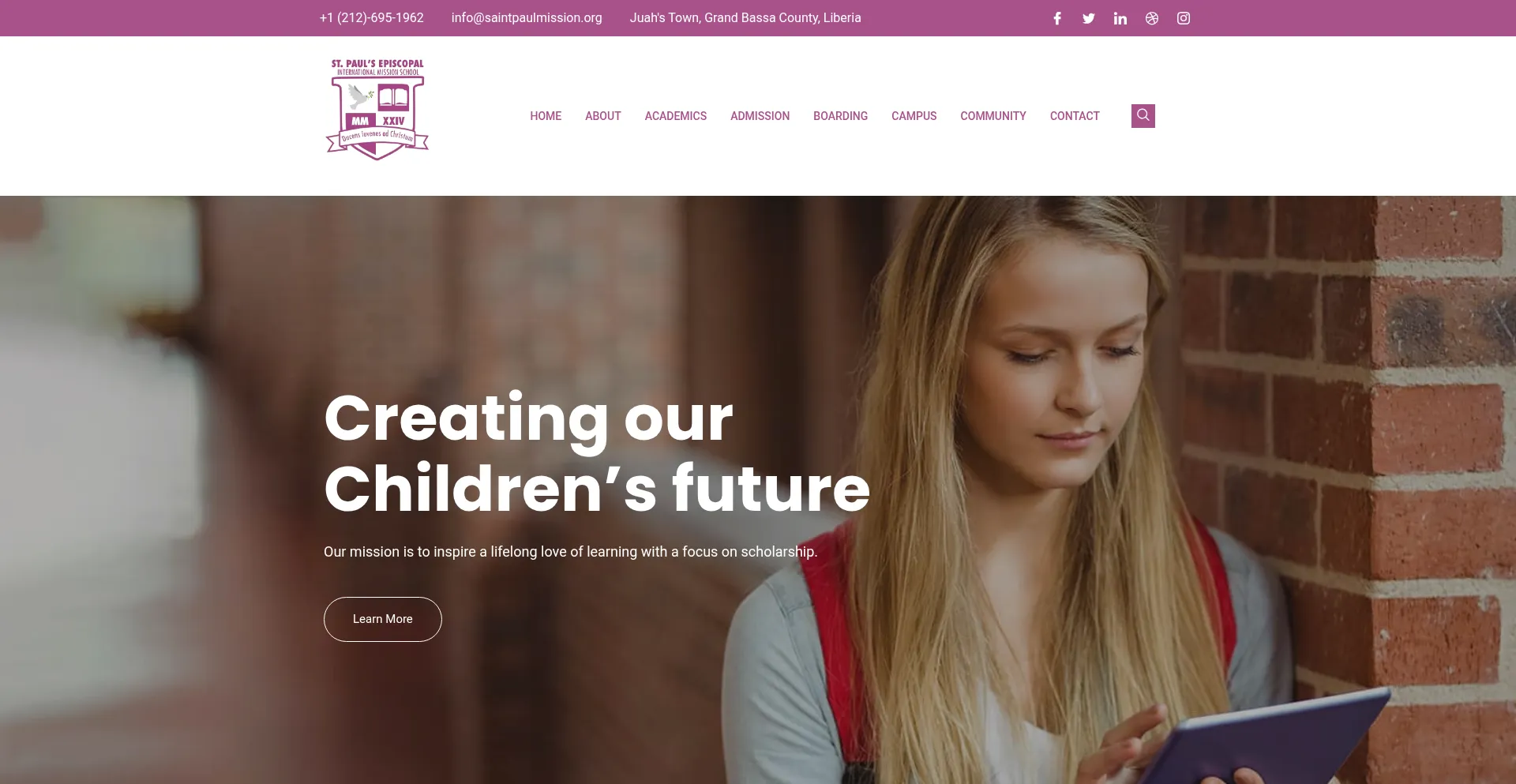 Website screenshot of Saintpaulmission.org
