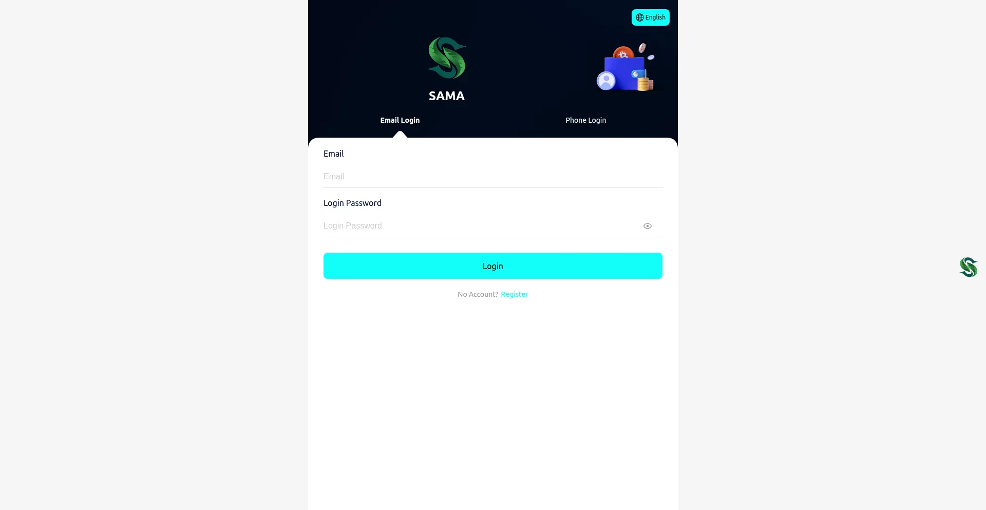 Website screenshot of Samalive.vip