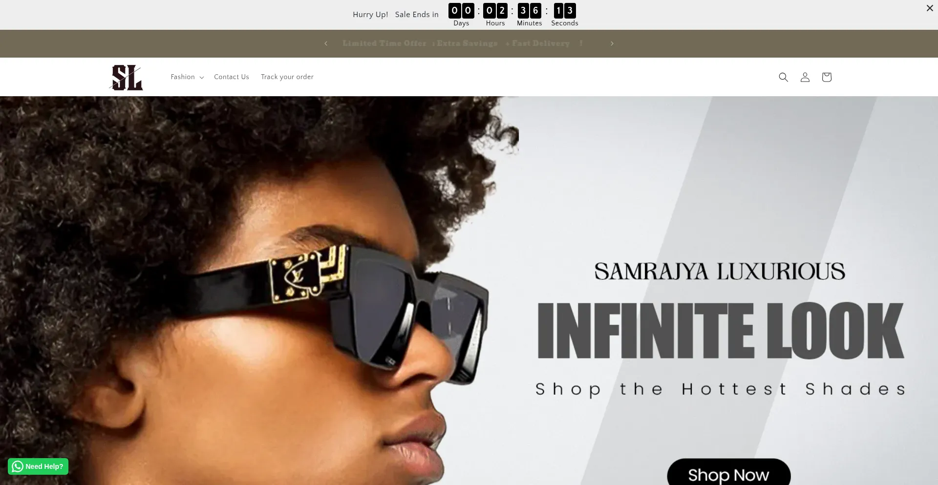 Website screenshot of Samrajyaluxurious.com