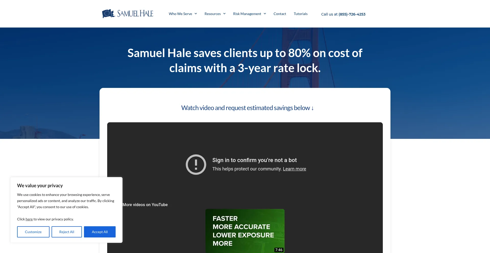 Website screenshot of Samuelhale.com