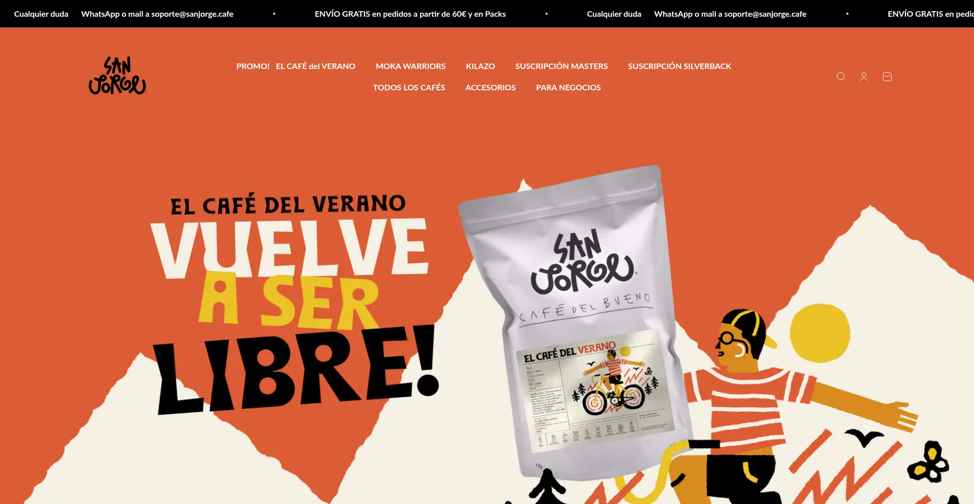 Website screenshot of Sanjorge.cafe