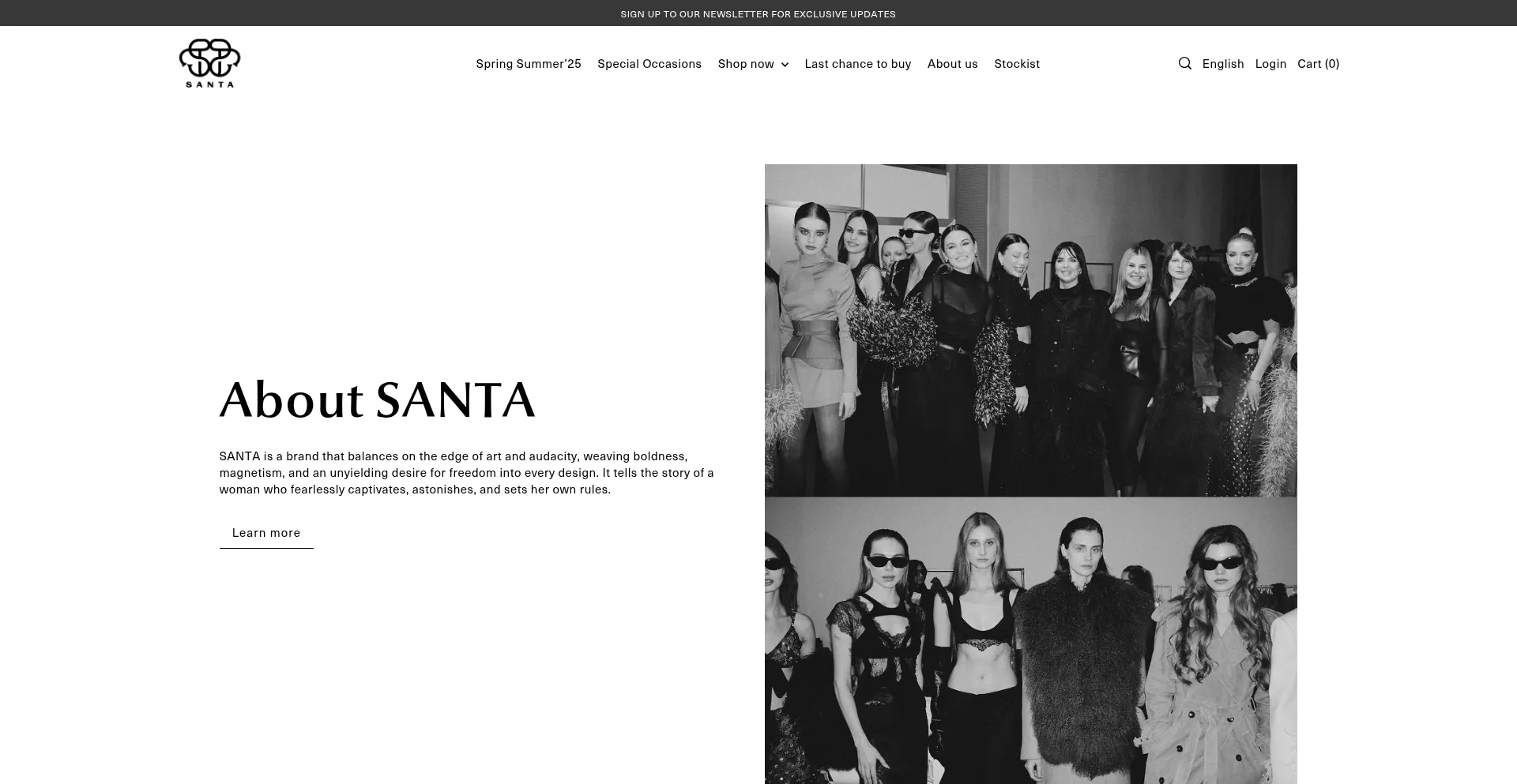 Website screenshot of Santa-brands.com
