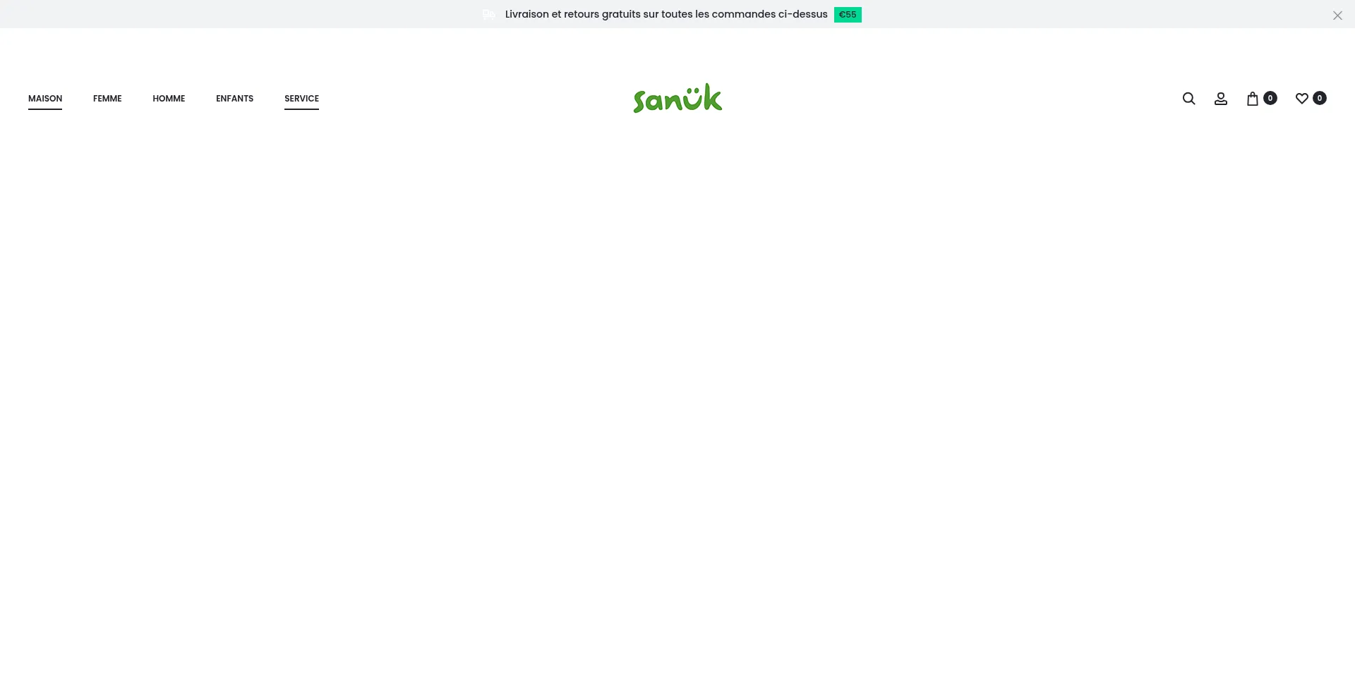 Website screenshot of Sanuks.fr