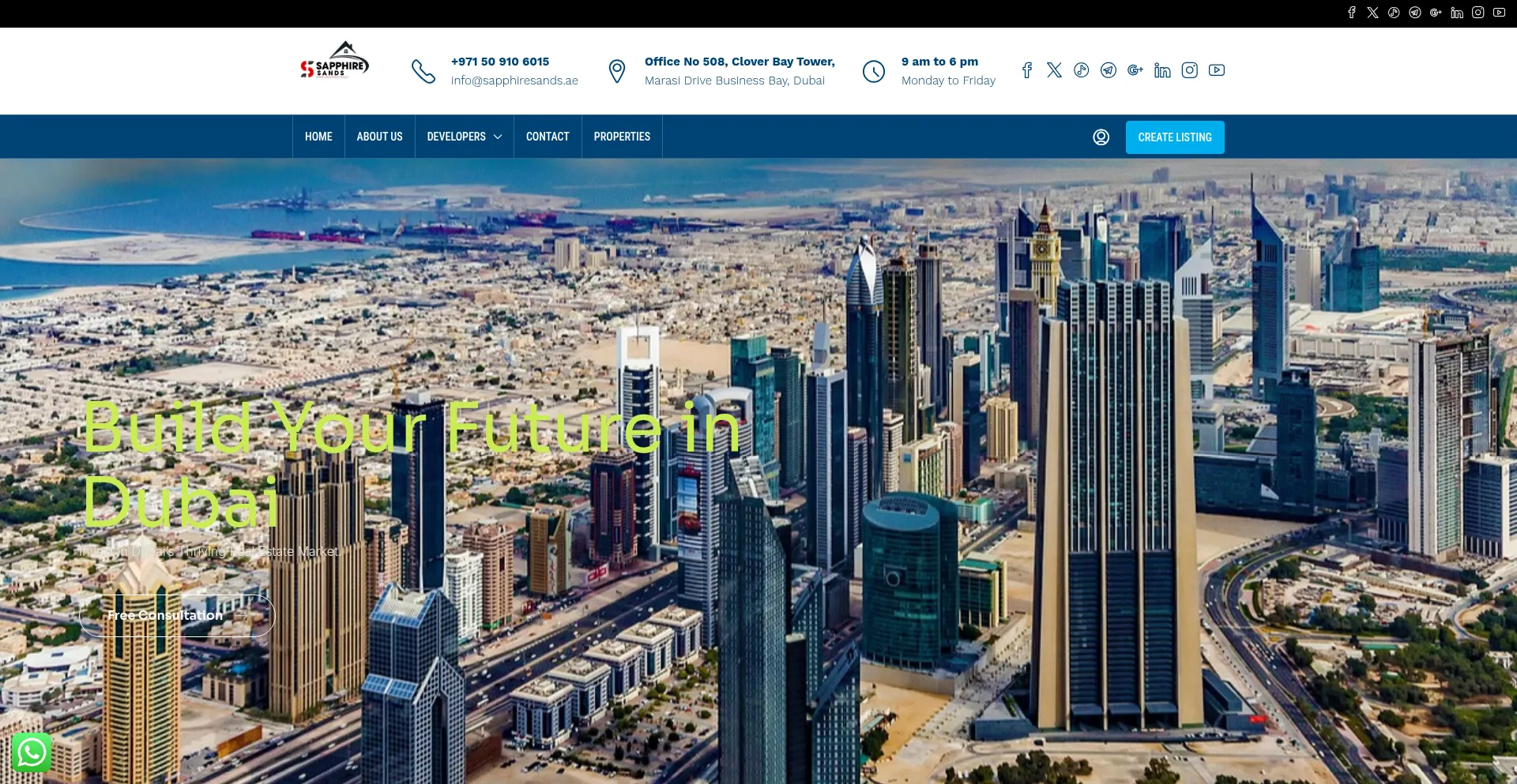 Website screenshot of Sapphiresands.ae