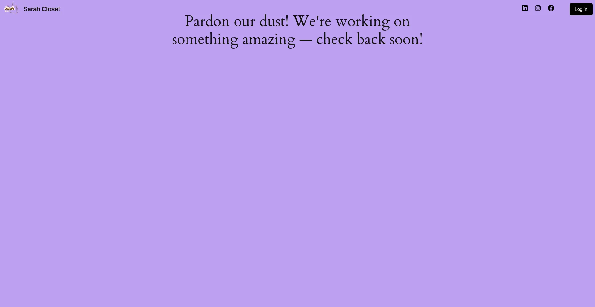 Website screenshot of Sarahcloset.com
