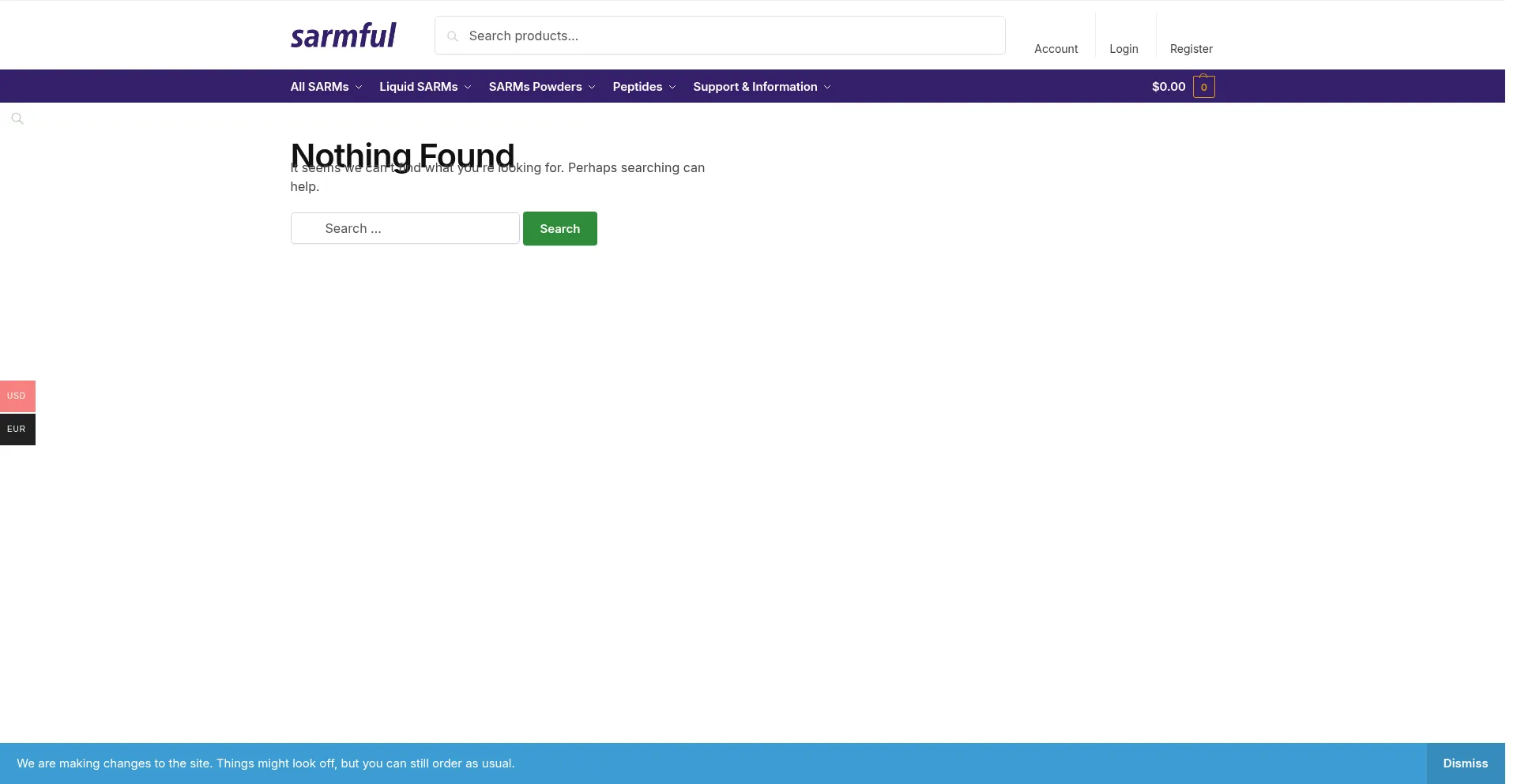 Website screenshot of Sarmful.com