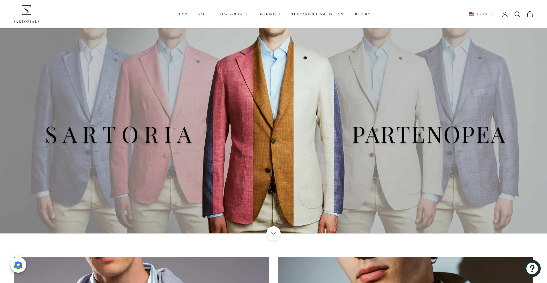 Website screenshot of Sartoriale.com