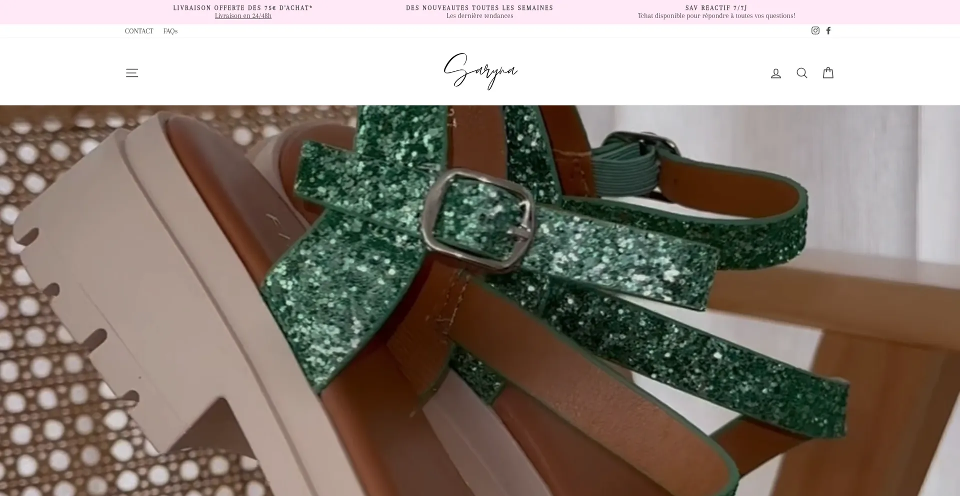 Website screenshot of Saryna.be