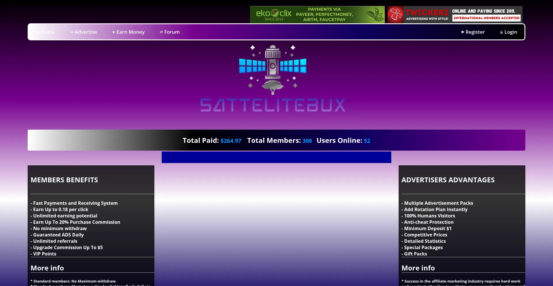 Website screenshot of Satellitebux.com