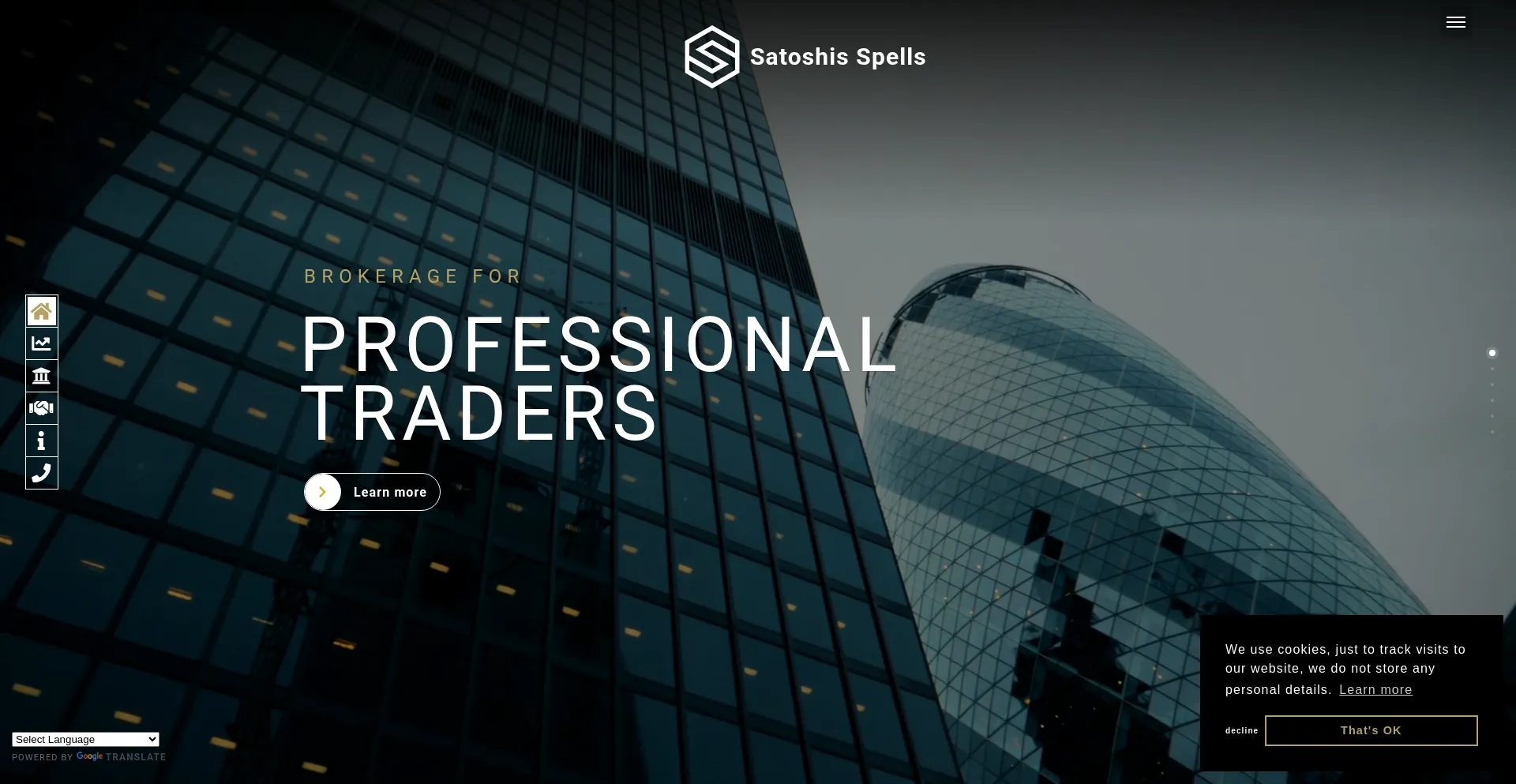 Website screenshot of Satoshispells.com