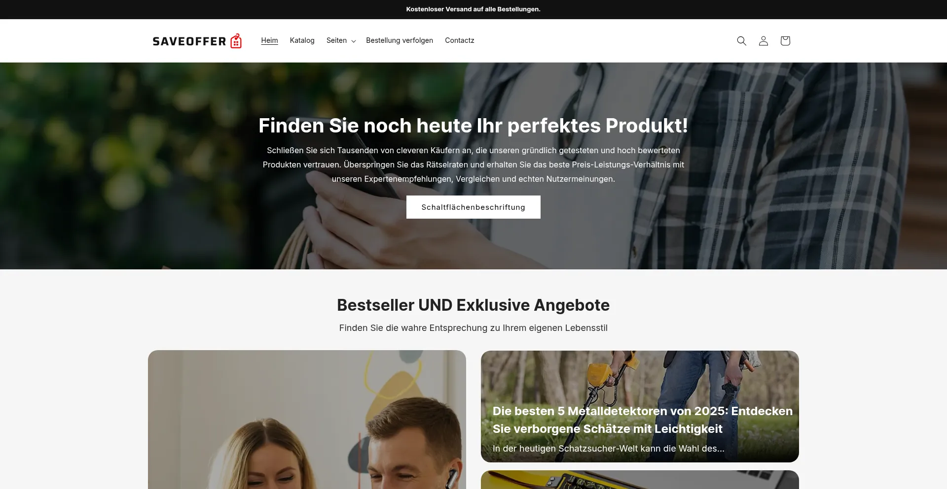 Website screenshot of Saveoffer.de