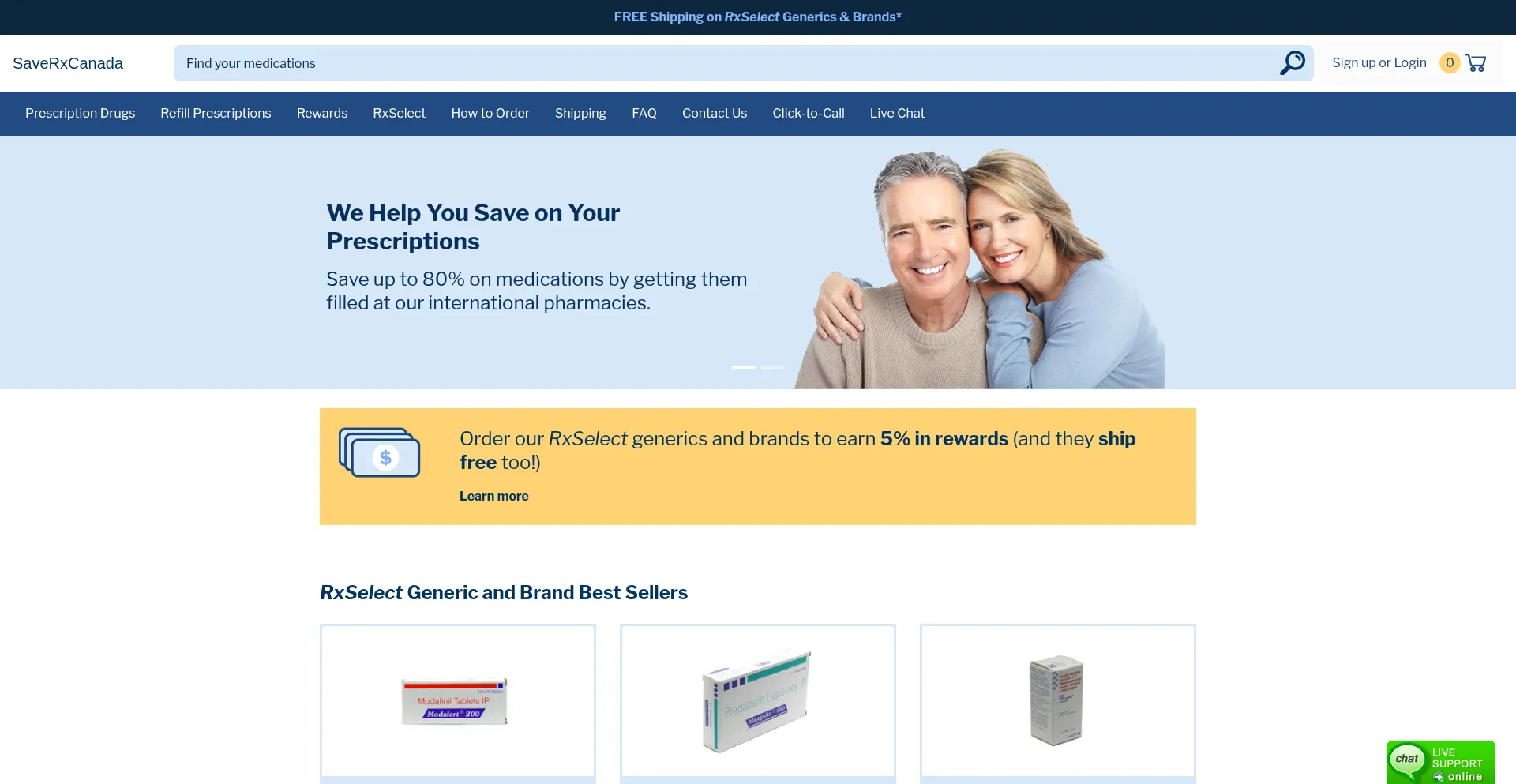 Website screenshot of Saverxcanada.to