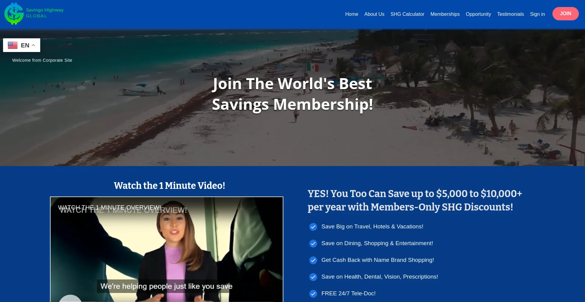 Website screenshot of Savingshighwayglobal.com