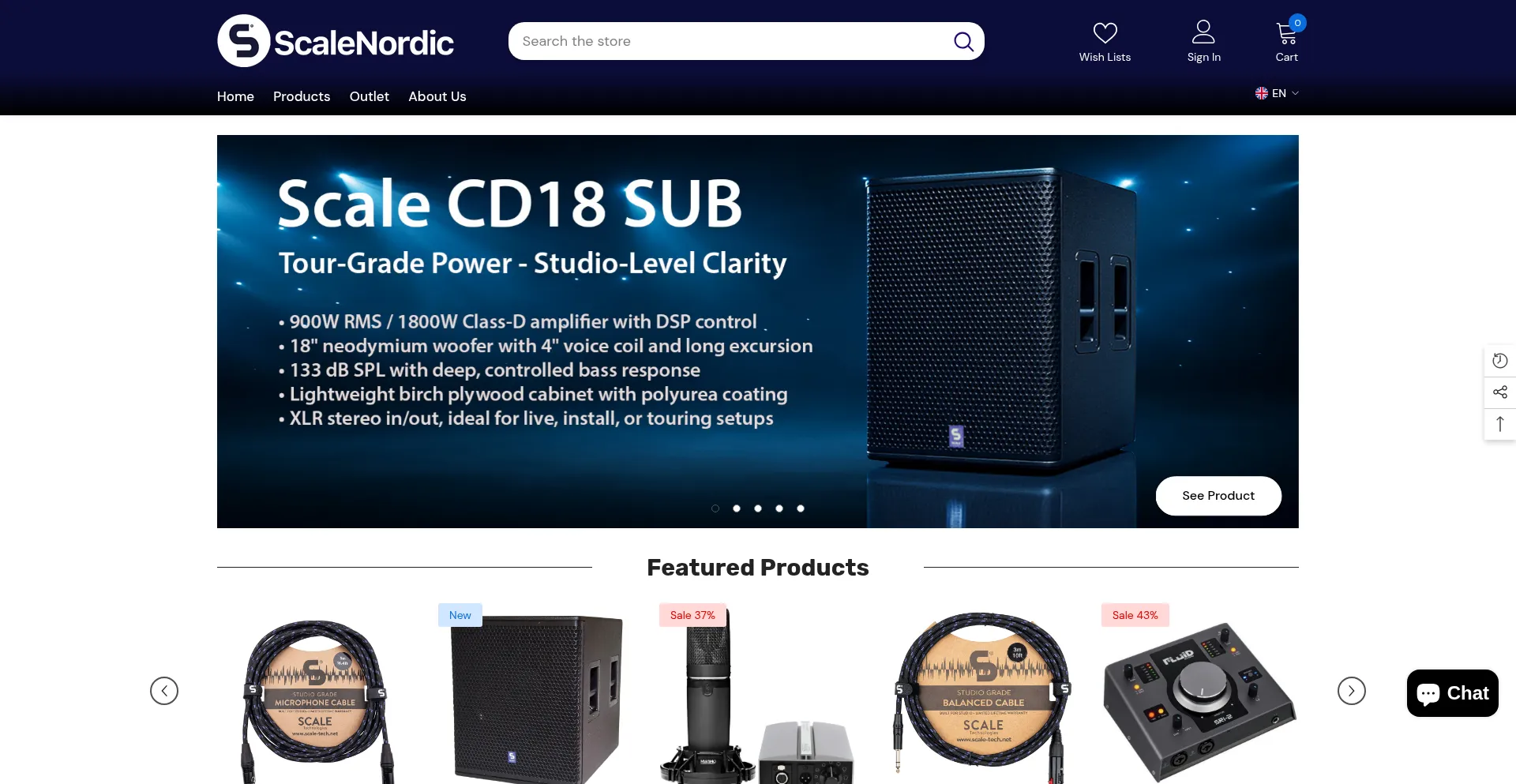 Website screenshot of Scalenordic.com