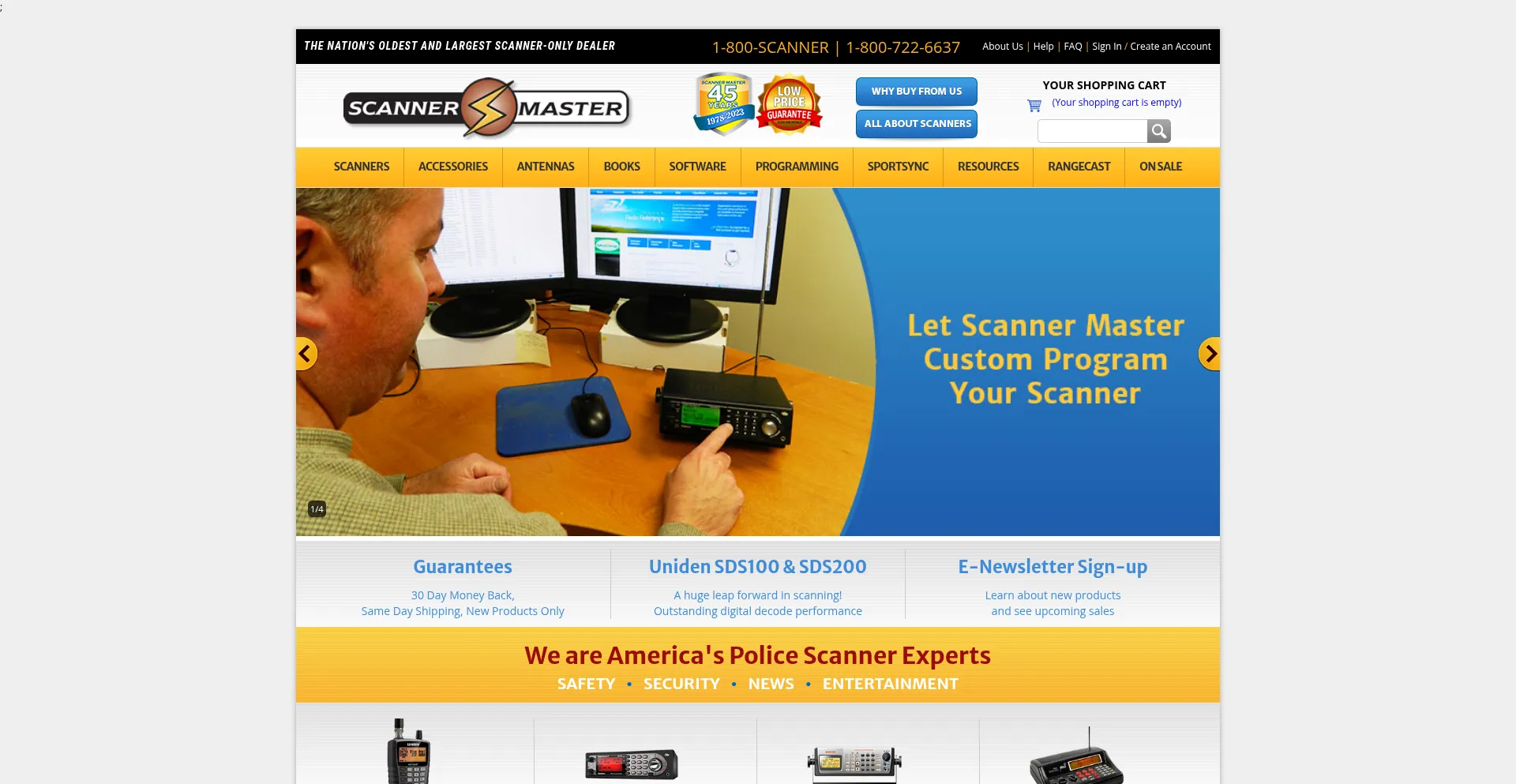 Website screenshot of Scannermaster.com