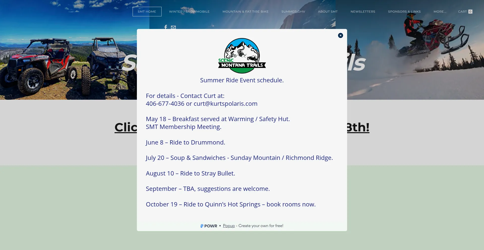 Website screenshot of Scenicmontanatrails.org