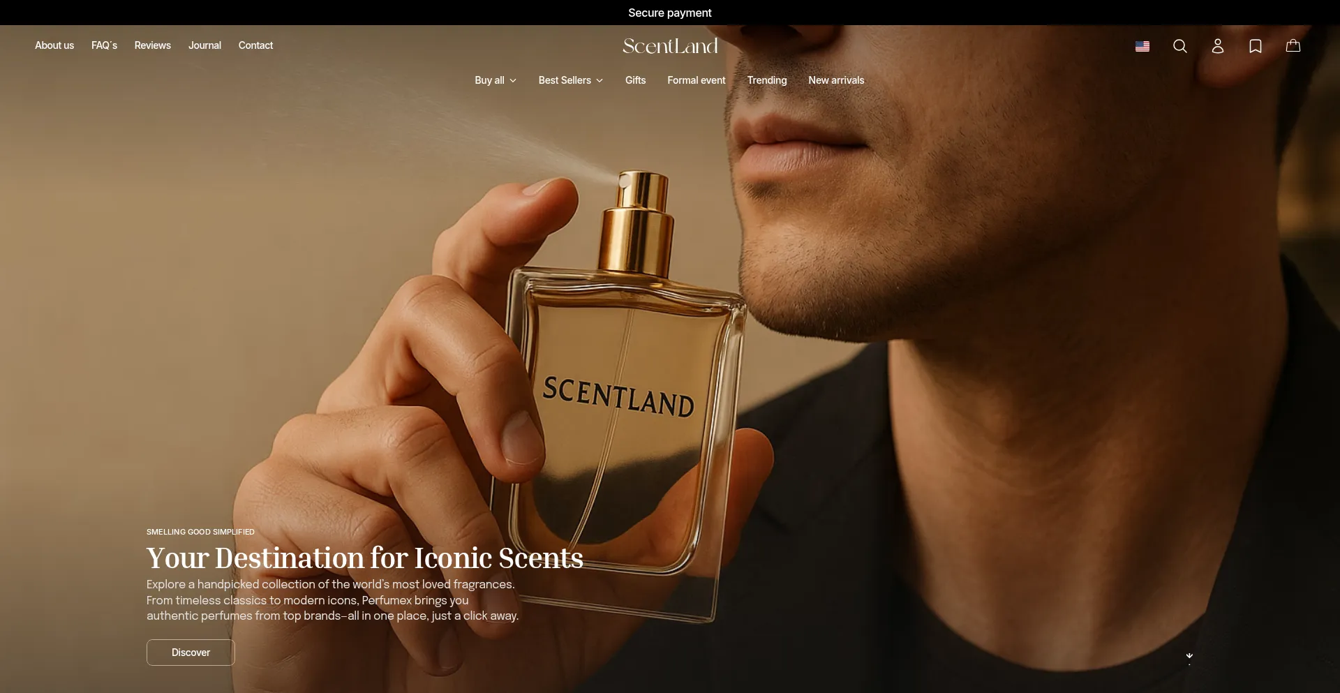 Website screenshot of Scentland.online