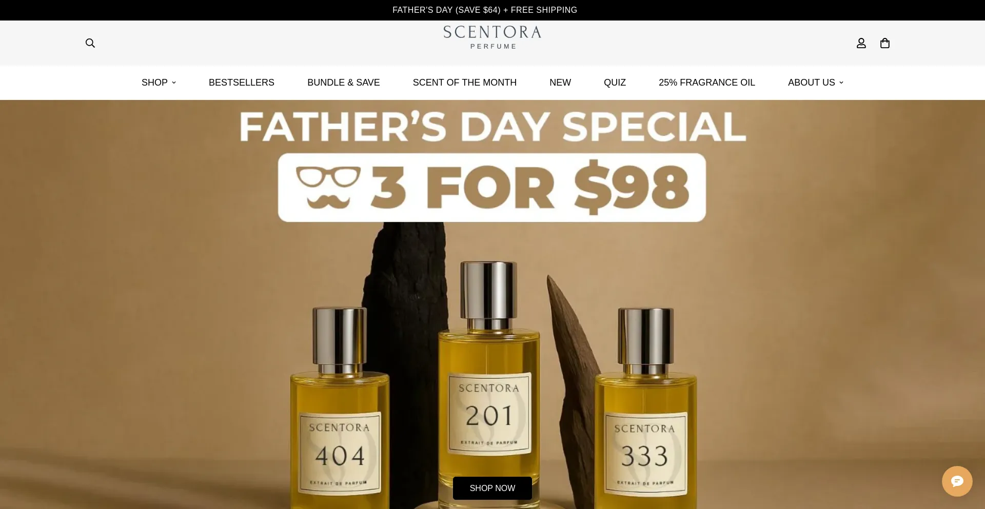 Website screenshot of Scentora-fragrance.com