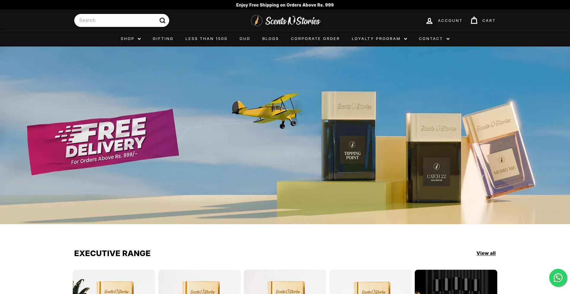 Website screenshot of Scentsnstories.pk