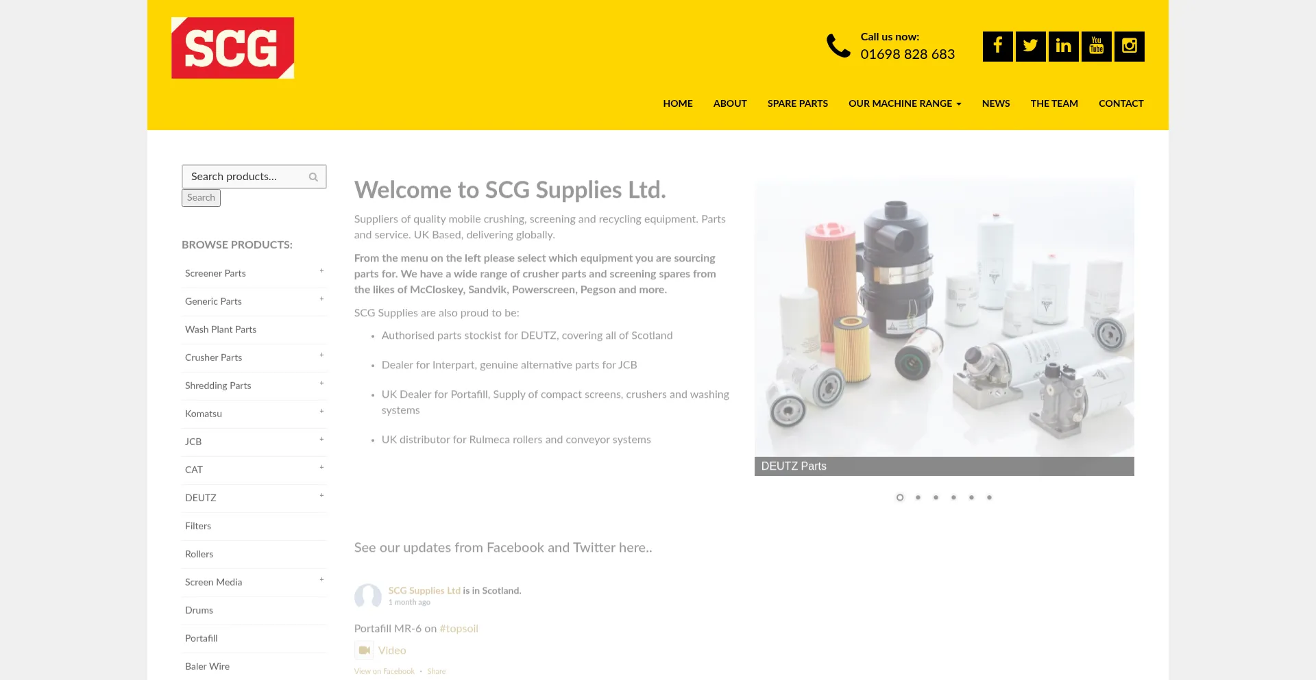 Website screenshot of Scgsupplies.co.uk