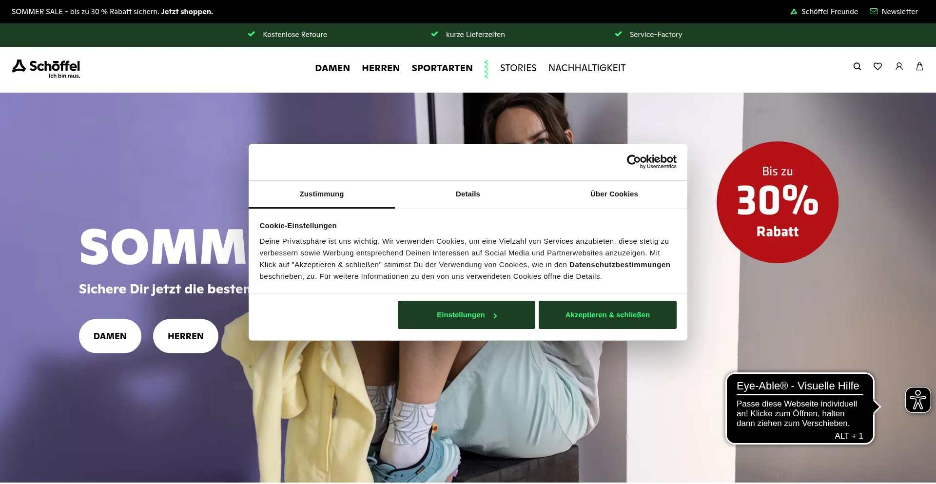 Website screenshot of Schoeffel.com
