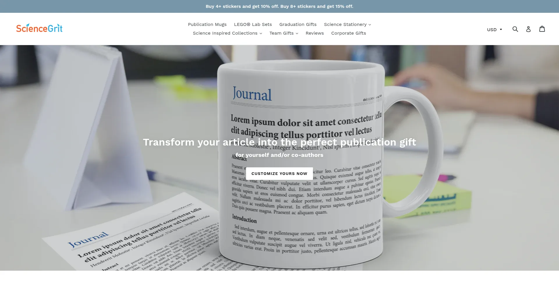 Website screenshot of Sciencegrit.com