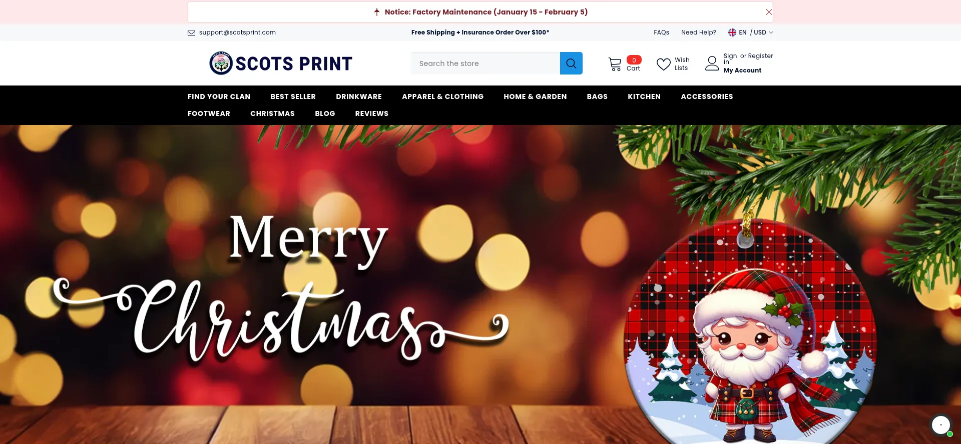 Website screenshot of Scotsprint.com