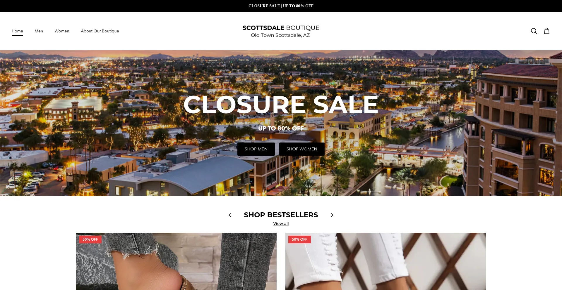Website screenshot of Scottsdale-boutique.com