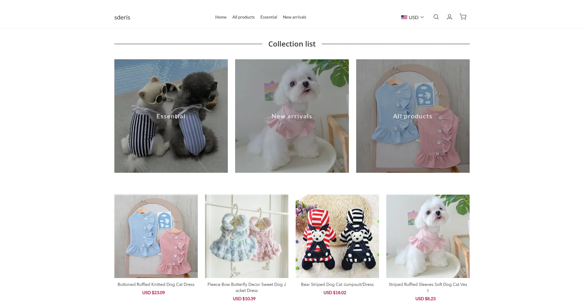 Website screenshot of Sderis.com