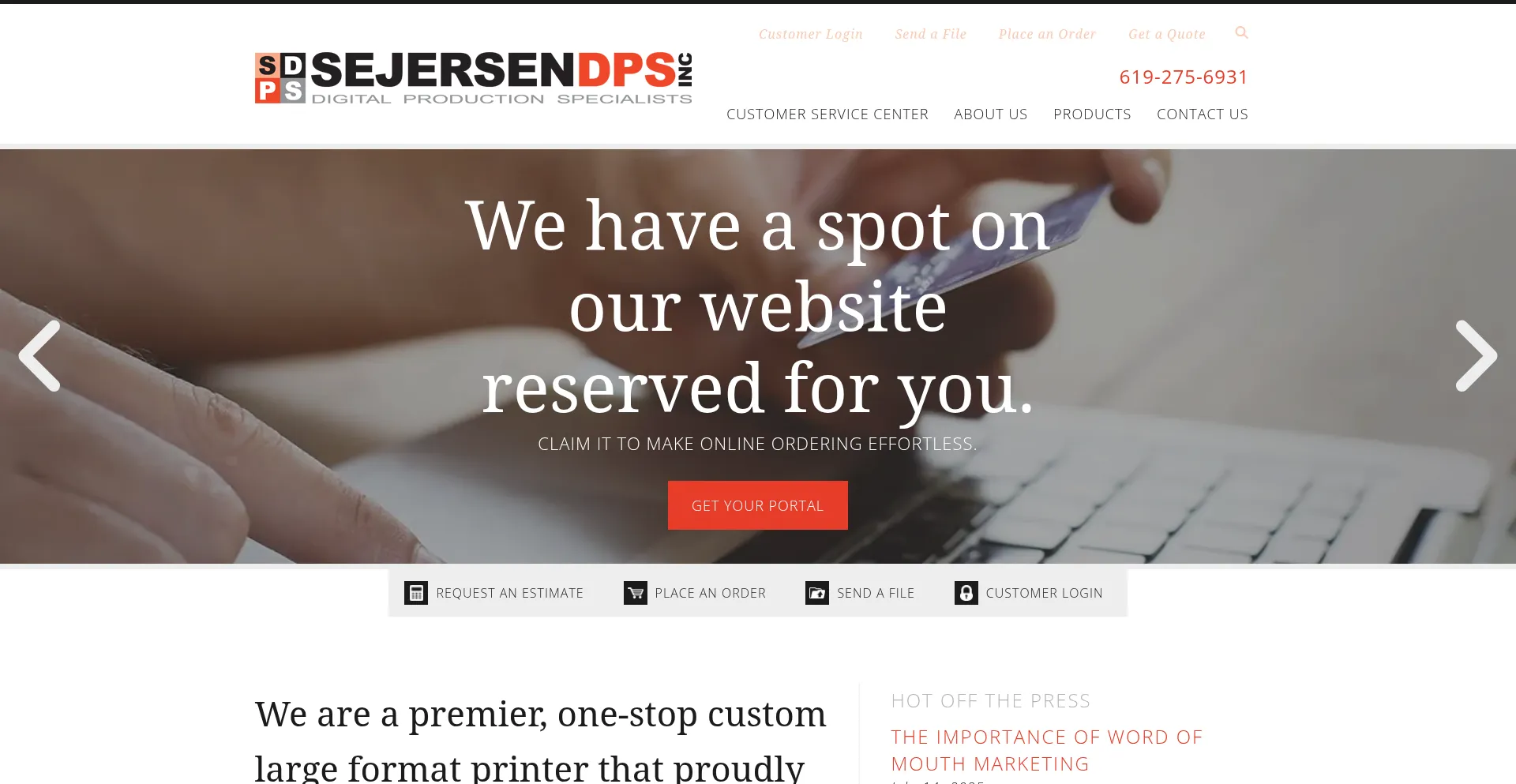 Website screenshot of Sdps.com