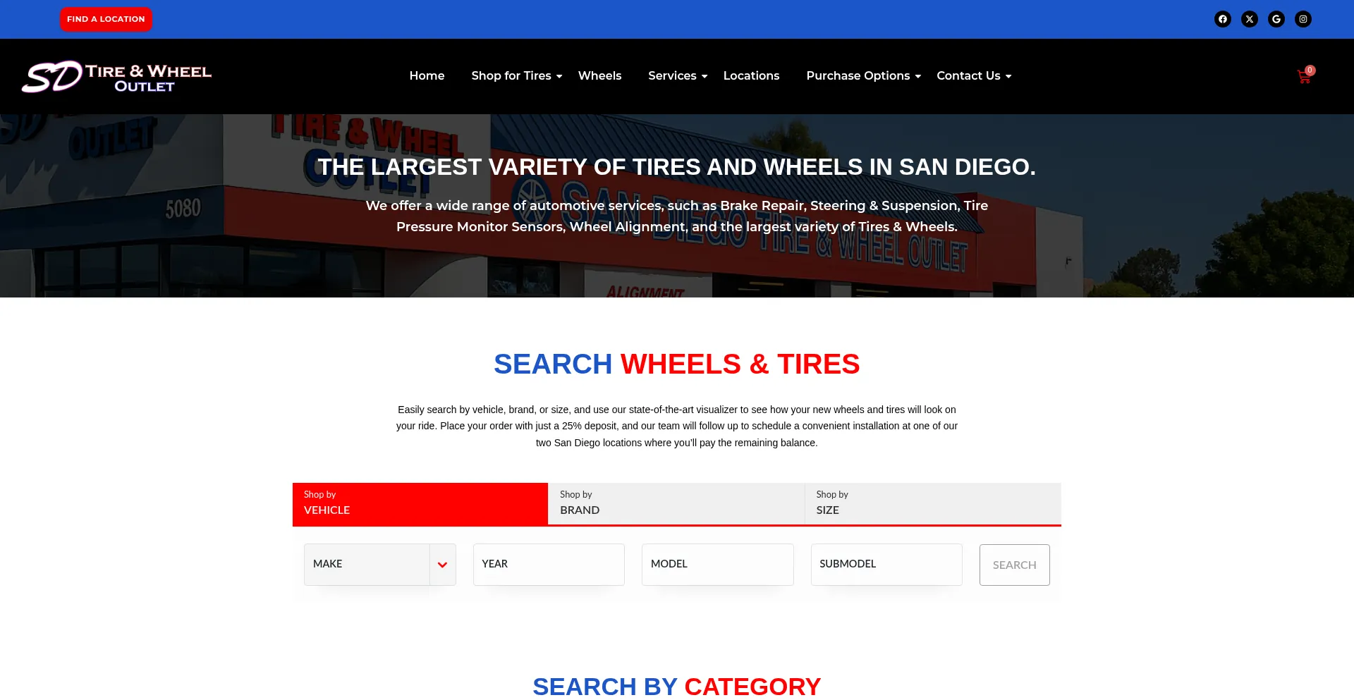 Website screenshot of Sdtireandwheel.com