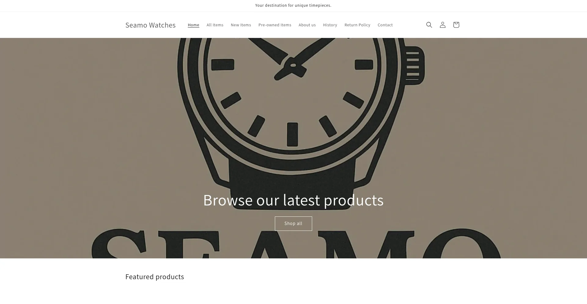 Website screenshot of Seamowatches.com